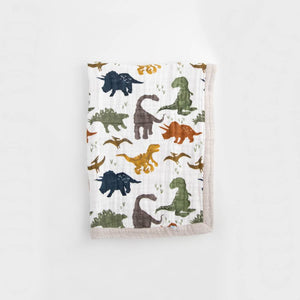 Little Unicorn Cotton Muslin Baby Blanket - Dino Friends