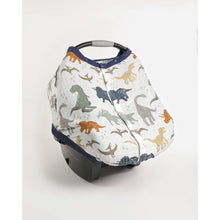 Load image into Gallery viewer, Muslin Car Seat Capsule Canopy Cover V2 - Dino Friends