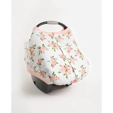 Load image into Gallery viewer, Muslin Car Seat Capsule Canopy Cover V2 - Watercolour Roses