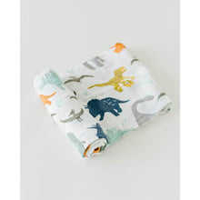 Load image into Gallery viewer, Single Cotton Muslin Swaddle - Dino Friends