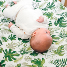 Load image into Gallery viewer, Cotton Muslin Cot Sheet - Tropical Leaf