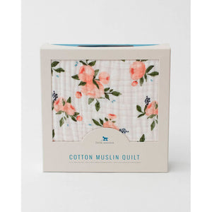 Cotton Muslin Quilt - Watercolour Rose