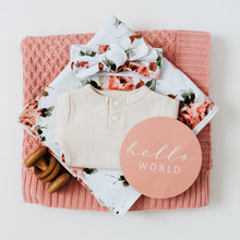Load image into Gallery viewer, Rosebud | Baby Jersey Wrap &amp; Topknot Set
