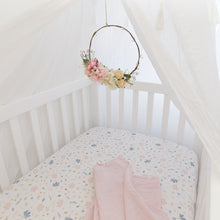 Load image into Gallery viewer, Organic Muslin 2-pack Cot Fitted Sheets - Botanical/Blush