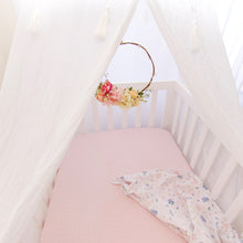 Load image into Gallery viewer, Organic Muslin 2-pack Cot Fitted Sheets - Botanical/Blush