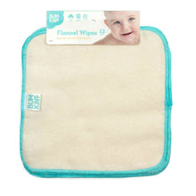 Load image into Gallery viewer, Reusable Baby Wipes - Natural/Aqua Trim 12pk