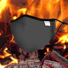 Load image into Gallery viewer, ADULT REUSABLE FABRIC FACE MASK - WITH NOSE WIRE, FILTER POCKET AND TWO 2.5 FILTERS- CHARCOAL LARGE
