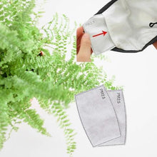 Load image into Gallery viewer, ADULT REUSABLE FABRIC FACE MASK - WITH NOSE WIRE, FILTER POCKET AND TWO 2.5 FILTERS- CHARCOAL LARGE