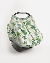 Load image into Gallery viewer, Muslin Car Seat Capsule Canopy Cover V2 - Tropical Leaf