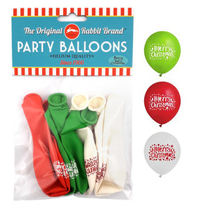 Xmas Balloons 8pc Red White & Green