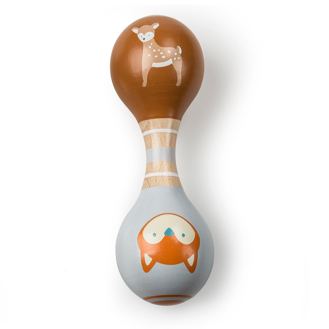 Leika Fox & Fawn Wooden Rattle