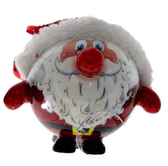 COTTON CANDY CHRISTMAS HANGING LED BAUBLE SANTA 10CM