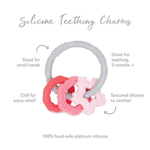 Silicone Teething Charms: Pink