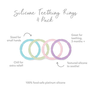 Silicone Teething Rings 4 Pack: Spring
