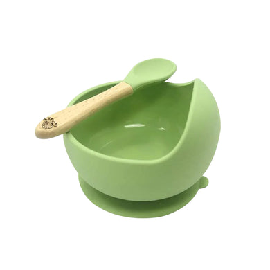 Moana Road Silicone Suction Bowl & Spoon - GREEN