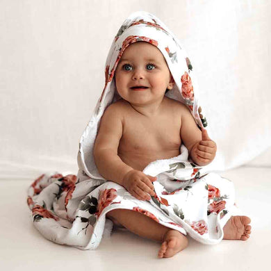 Snuggle Hunny Rosebud Organic Hooded Baby Towel