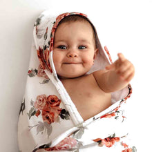 Load image into Gallery viewer, Snuggle Hunny Rosebud Organic Hooded Baby Towel