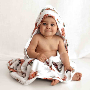 Snuggle Hunny Rosebud Organic Hooded Baby Towel