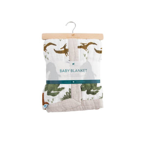 Little Unicorn Cotton Muslin Baby Blanket - Dino Friends