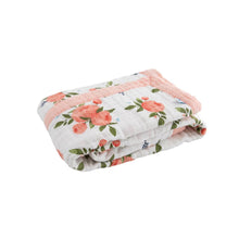 Load image into Gallery viewer, Little Unicorn Cotton Muslin Baby Blanket - Watercolour Roses