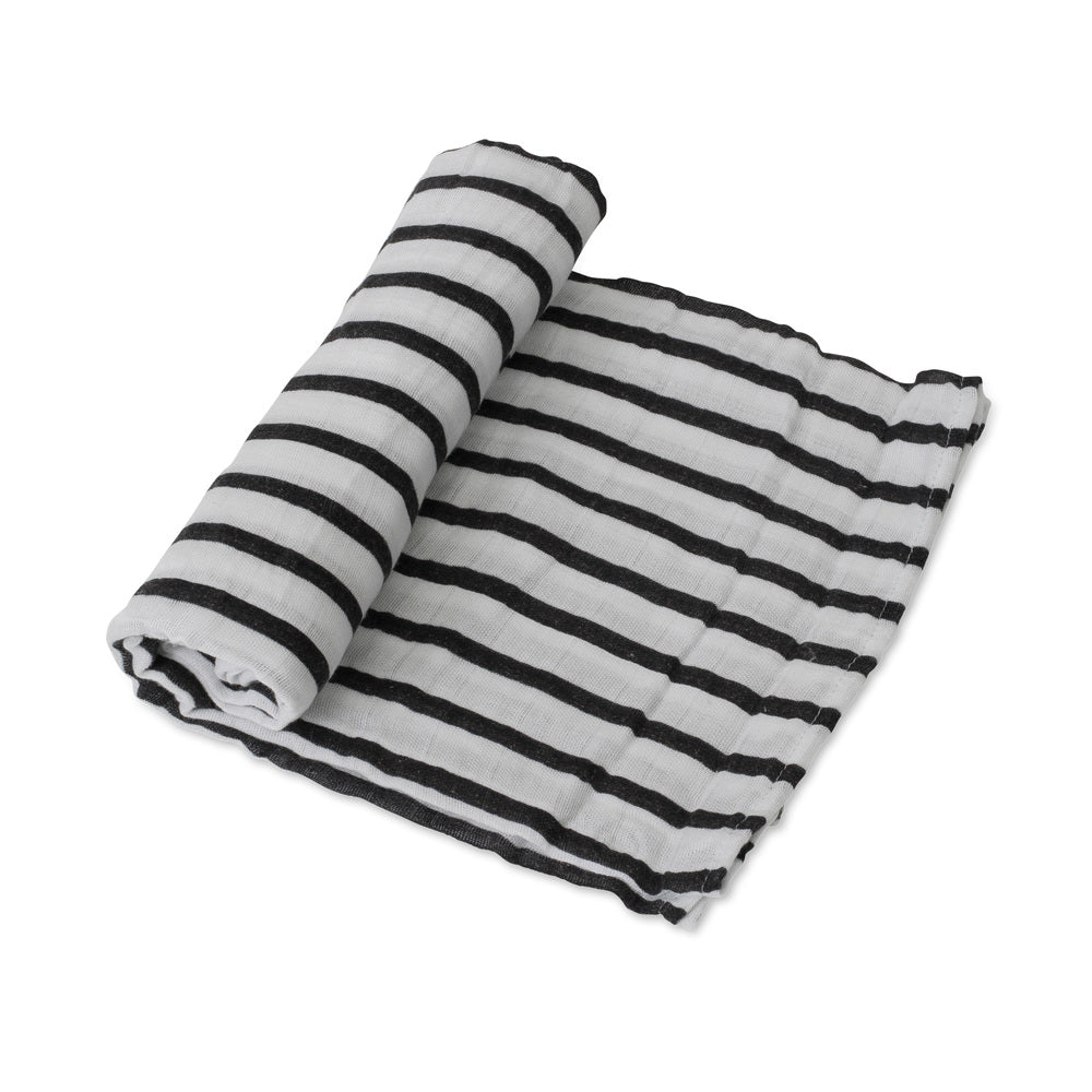Single Cotton Muslin Swaddle - Breton Stripes