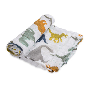 Single Cotton Muslin Swaddle - Dino Friends