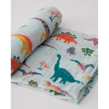 Load image into Gallery viewer, Single Cotton Muslin Swaddle - Embroidosaurus