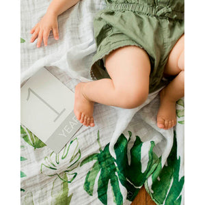 Photo Blanket & Milestone Set - Tropical Leaf