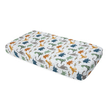 Load image into Gallery viewer, Cotton Muslin Cot Sheet - Dino Friends