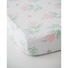 Load image into Gallery viewer, Cotton Muslin Cot Sheet - Pink Peony