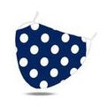 MASKiT Adult Face Mask Large Polk dots NAVY