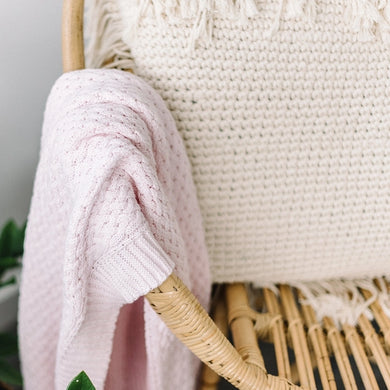 Snuggle Hunny Blush Pink | Diamond Knit Baby Blanket