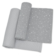 Load image into Gallery viewer, 2-PACK JERSEY WRAPS - SILVER STARS/GREY STRIPE