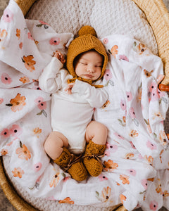 Snuggle Hunny Bronze Merino Wool Bonnet & Booties