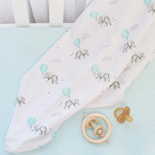 Load image into Gallery viewer, JERSEY COT FITTED SHEET - AQUA STRIPE