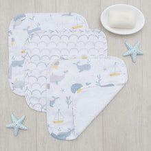 Load image into Gallery viewer, 3-PACK MUSLIN WASH CLOTHS - Whales