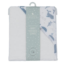 Load image into Gallery viewer, MUSLIN HOODED TOWEL - WHALE OF A TIME