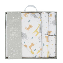Load image into Gallery viewer, 5-piece Muslin Bath Gift Set - Animal Parade