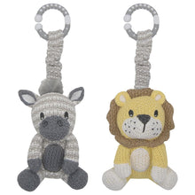 Load image into Gallery viewer, 2PK STROLLER TOYS - ZEBRA &amp; LION