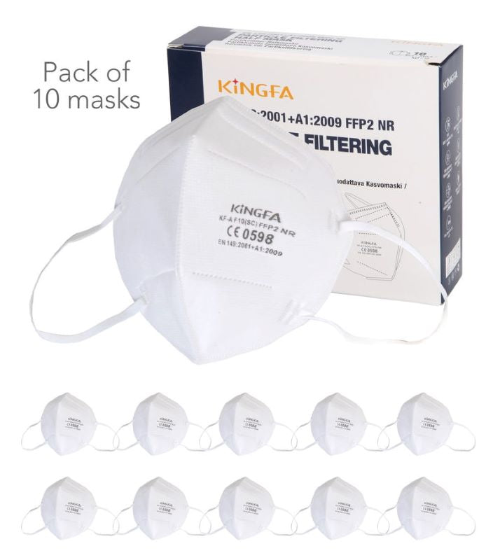 FFP2 White Face Masks Box of 10 (KN95 equivalent)