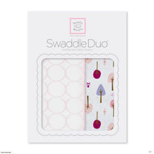 Load image into Gallery viewer, SwaddleDuo - Cute &amp; Calm Duo Gift Set - Pastel Pink Swaddle Blankets