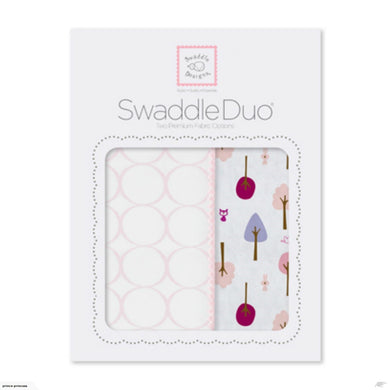 SwaddleDuo - Cute & Calm Duo Gift Set - Pastel Pink Swaddle Blankets
