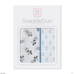 SwaddleDuo - Classic Mickey - Blue, Gray URB + Pastel Blue Little Mickey MSB