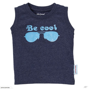 Be Cool | boy's melange blue muscle tee