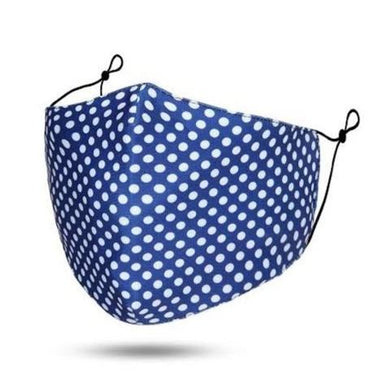 MASKiT Adult Face Mask NAVY Polka Dots