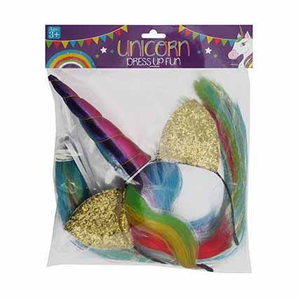 Hairband & Tail Rainbow Unicorn