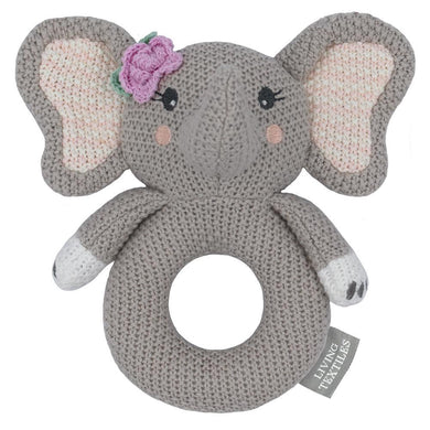Whimsical Knitted Ring Rattle (Ella the Elephant)