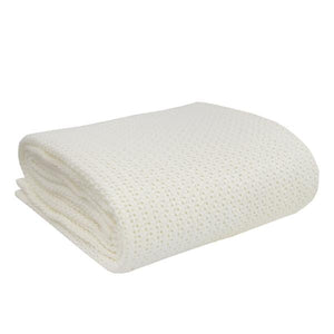 Organic Bassinet/Cradle Cellular Blanket - White