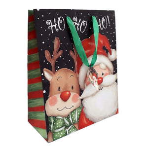 12 x Xmas Gift Bag  Santa & Rudolf 26x33