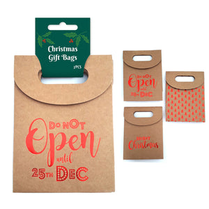 Xmas Gift Bag Kraft+Foil 3pc